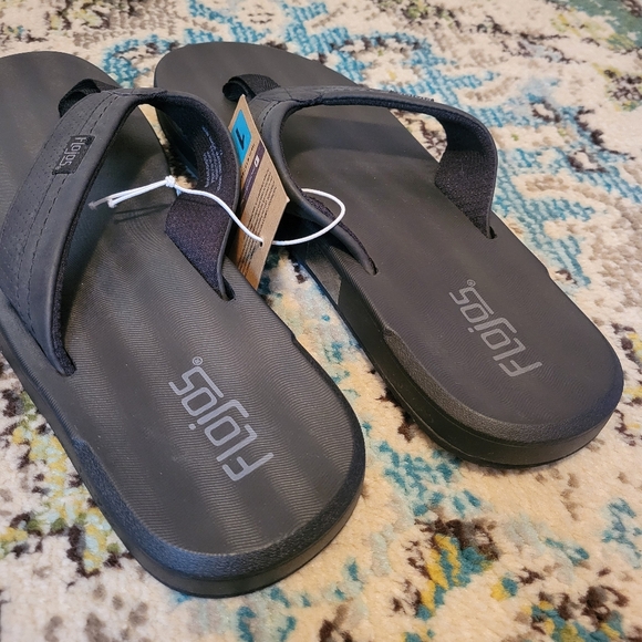 NWT Flojos Ryan Style Black Thick Strap Mens Flip-Flops, Size 12 - Picture 4 of 7